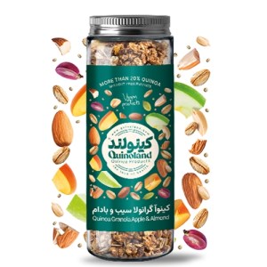 کینوا گرانولا 380 شیشه سیب بادام کینو لند