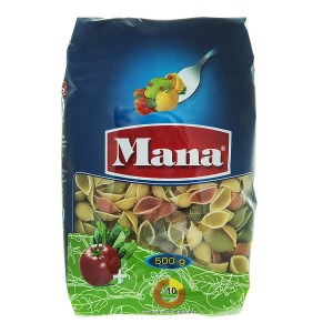 ماکارونی گوش ماهی سبزیجات 500 گ مانا