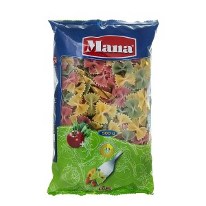 ماکارونی پروانه کوچک سبزیجات 500 گ مانا