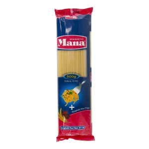اسپاگتی فیبر گندم 1/2 500گ مانا