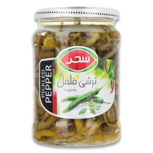 ترشی فلفل سوزنی شیشه 600گ سحر