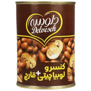 کنسرو لوبیا قارچ400 گرمی دلوسه