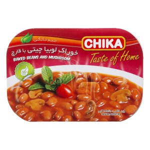 خوراک لوبیا با قارچ 300گ چیکا