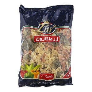 ماکارونی پروانه ای سبزیجات 500 گ زر