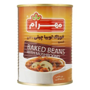 کنسرو لوبیا چیتی با قارچ 400گ مهرام