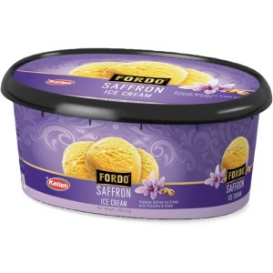 بستنی فوردو زعفرانی با پسته و خامه کاله