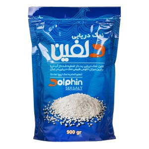 نمک دریایی 900 گرمی پاکتی دلفین
