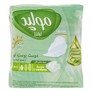 نوار بهداشتی اولترا الوئه ورا تکی مدیوم 10 عددی مولپد